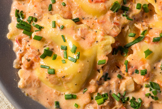 Lobster and Mascarpone Ravioli with Tomato Lobster Butter